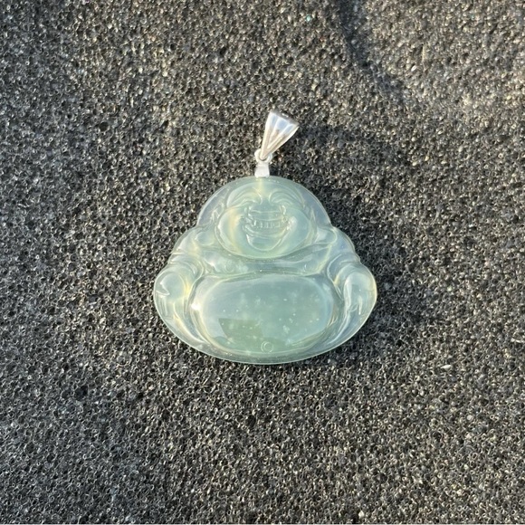 Natural jade Buddha Pendant in sterling silver 4.13 gram - Picture 1 of 3